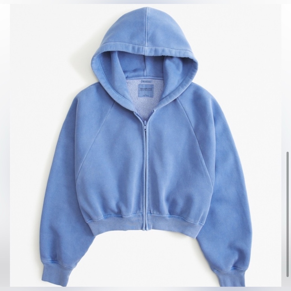 Abercrombie Shrunken Sunday Hooded Full-Zip Blue